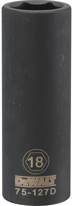 DEWALT DEWALT DWMT75127OSP Impact Socket, 18 mm Socket, 1/2 in Drive, 6-Point, Chrome Vanadium Steel, Chrome-Plated TOOLS DEWALT