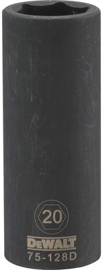 DEWALT DEWALT DWMT75128OSP Deep Impact Socket, 20 mm Socket, 1-1/32 in D Socket, 1/2 in Drive, 6-Point, Steel, Black Oxide TOOLS DEWALT