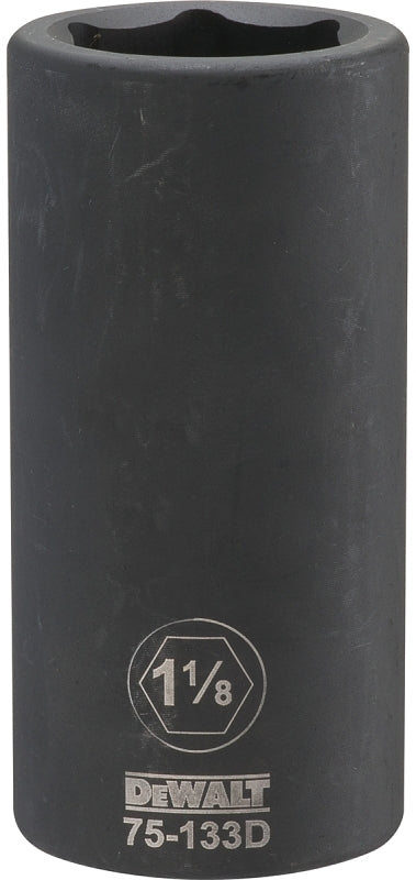 DEWALT DEWALT DWMT75133OSP Impact Socket, 1-1/8 in Socket, 1-13/32 in D Socket, 3/4 in Drive, 6-Point, CR-440 Steel TOOLS DEWALT