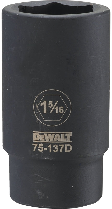 DEWALT DEWALT DWMT75137OSP Impact Socket, 1-5/16 in Socket, 1-13/32 in D Socket, 3/4 in Drive, 6-Point, CR-440 Steel TOOLS DEWALT
