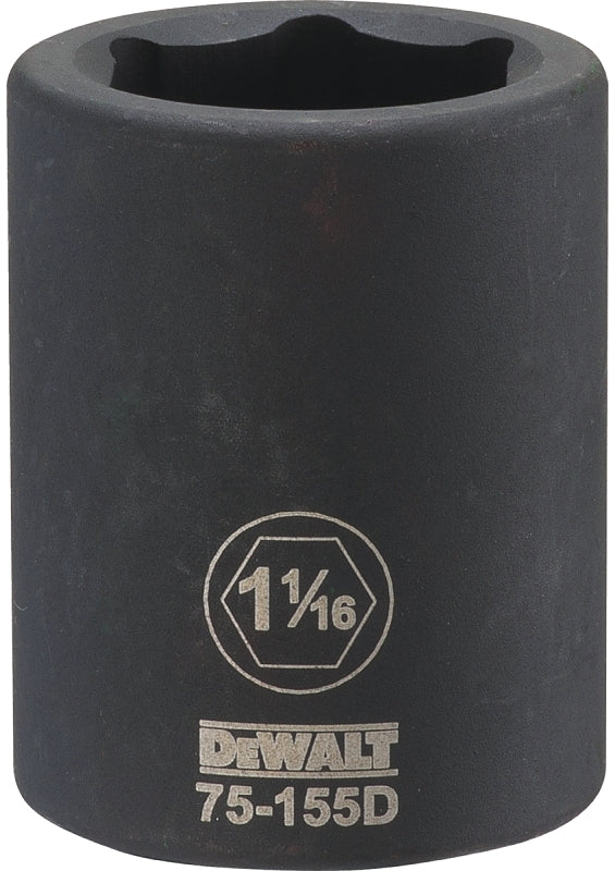 DEWALT DEWALT DWMT75155OSP Impact Socket, 1-1/16 in Socket, 23/32 in D Socket, 3/4 in Drive, 6-Point, CR-440 Steel TOOLS DEWALT