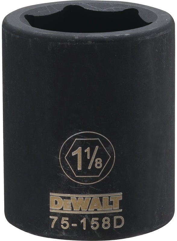 DEWALT DEWALT DWMT75158OSP Impact Socket, 1-1/8 in Socket, 3/4 in D Socket, 3/4 in Drive, 6-Point, CR-440 Steel, Black Oxide TOOLS DEWALT