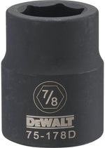 DEWALT DEWALT DWMT75178OSP Impact Socket, 7/8 in Socket, 23/32 in D Socket, 3/4 in Drive, 6-Point, CR-440 Steel, Black Oxide TOOLS DEWALT