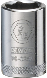 DEWALT DEWALT DWMT86029OSP Drive Hand Socket, 7/16 in Socket, 1/4 in Drive, 6-Point, Steel, Polished Chrome Vanadium TOOLS DEWALT