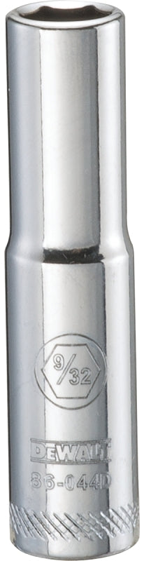 DEWALT DEWALT DWMT86044OSP Drive Hand Socket, 9/32 in Socket, 1/4 in Drive, 6-Point, Steel, Polished Chrome Vanadium TOOLS DEWALT