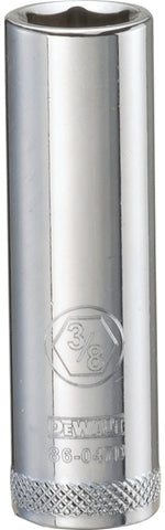 DEWALT DEWALT DWMT86047OSP Drive Hand Socket, 3/8 in Socket, 1/4 in Drive, 6-Point, Steel, Polished Chrome Vanadium TOOLS DEWALT