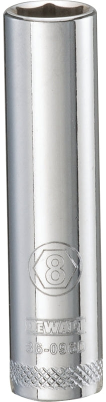 DEWALT DEWALT DWMT86096OSP Drive Hand Socket, 8 mm Socket, 1/4 in Drive, 6-Point, Steel, Polished Chrome Vanadium