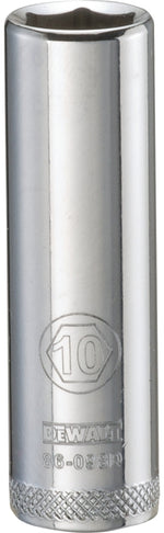 DEWALT DEWALT DWMT86098OSP Drive Hand Socket, 10 mm Socket, 1/4 in Drive, 6-Point, Steel, Polished Chrome Vanadium TOOLS DEWALT