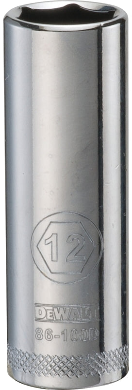 DEWALT DEWALT DWMT86100OSP Drive Hand Socket, 12 mm Socket, 1/4 in Drive, 6-Point, Steel, Polished Chrome Vanadium TOOLS DEWALT