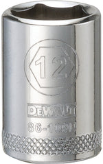 DEWALT DEWALT DWMT86109OSP Drive Hand Socket, 12 mm Socket, 1/4 in Drive, 6-Point, Steel, Polished Chrome Vanadium TOOLS DEWALT