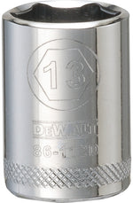 DEWALT DEWALT DWMT86112OSP Drive Hand Socket, 13 mm Socket, 1/4 in Drive, 6-Point, Steel, Polished Chrome Vanadium TOOLS DEWALT