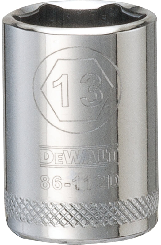 DEWALT DEWALT DWMT86112OSP Drive Hand Socket, 13 mm Socket, 1/4 in Drive, 6-Point, Steel, Polished Chrome Vanadium TOOLS DEWALT