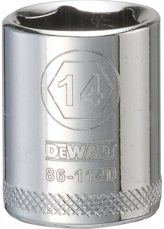 DEWALT DEWALT DWMT86114OSP Drive Hand Socket, 14 mm Socket, 1/4 in Drive, 6-Point, Steel, Polished Chrome Vanadium TOOLS DEWALT
