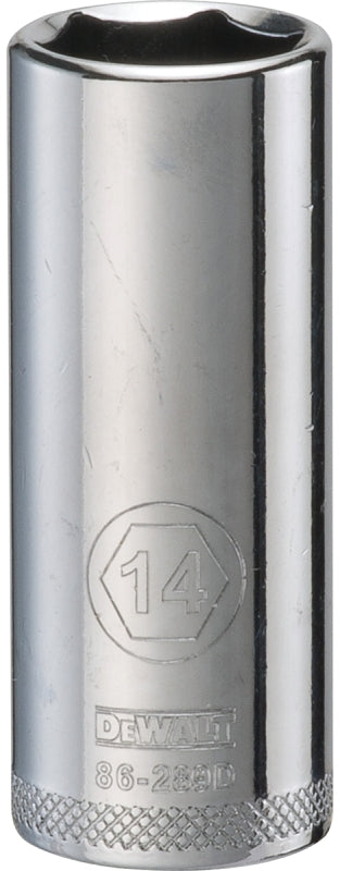 DEWALT DEWALT DWMT86289OSP Drive Hand Socket, 14 mm Socket, 1/4 in Drive, 6-Point, Steel, Polished Chrome Vanadium TOOLS DEWALT