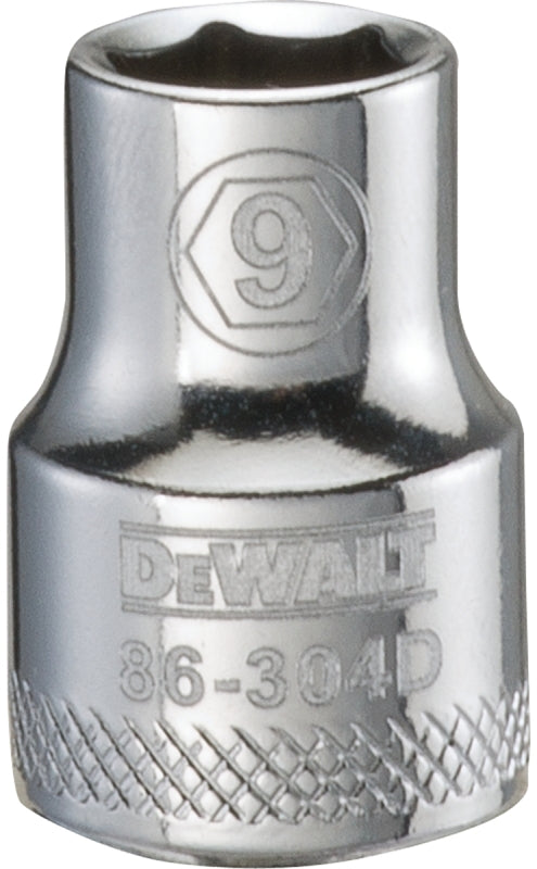 DEWALT DEWALT DWMT86304OSP Drive Hand Socket, 9 mm Socket, 3/8 in Drive, 6-Point, Steel, Polished Chrome Vanadium TOOLS DEWALT