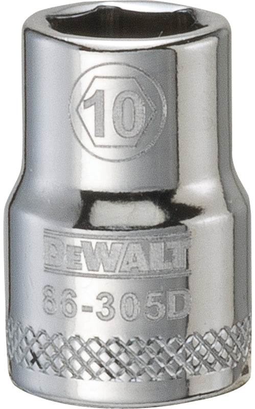 DEWALT DEWALT DWMT86305OSP Drive Hand Socket, 10 mm Socket, 3/8 in Drive, 6-Point, Steel, Polished Chrome Vanadium TOOLS DEWALT