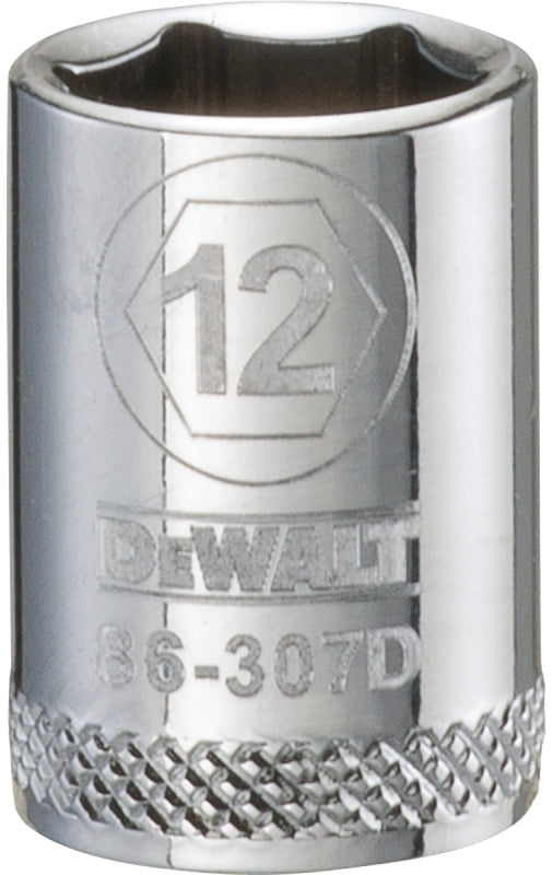 DEWALT DEWALT DWMT86307OSP Drive Hand Socket, 12 mm Socket, 3/8 in Drive, 6-Point, Steel, Polished Chrome Vanadium