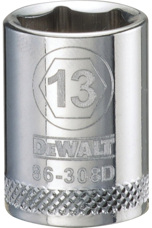 DEWALT DEWALT DWMT86308OSP Drive Hand Socket, 13 mm Socket, 3/8 in Drive, 6-Point, Steel, Polished Chrome Vanadium TOOLS DEWALT