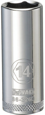 DEWALT DEWALT DWMT86326OSP Drive Hand Socket, 14 mm Socket, 3/8 in Drive, 6-Point, Steel, Polished Chrome Vanadium TOOLS DEWALT