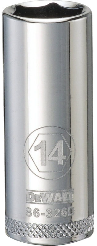 DEWALT DEWALT DWMT86326OSP Drive Hand Socket, 14 mm Socket, 3/8 in Drive, 6-Point, Steel, Polished Chrome Vanadium TOOLS DEWALT
