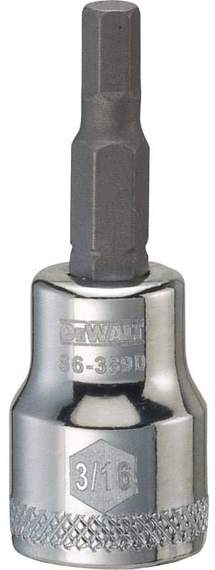 DEWALT DEWALT DWMT86389OSP Fractional Hex Bit Socket, 3/16 in Tip, 3/8 in Drive, Polished Chrome, 1-31/32 in OAL TOOLS DEWALT