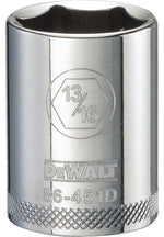 DEWALT DEWALT DWMT86451OSP Drive Hand Socket, 13/16 in Socket, 1/2 in Drive, 6-Point, Steel, Polished Chrome Vanadium TOOLS DEWALT