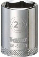 DEWALT DEWALT DWMT86521OSP Drive Socket, 21 mm Socket, 1-1/2 in OAL, 1/2 in Drive, 6-Point, Vanadium Steel, Polished Chrome TOOLS DEWALT