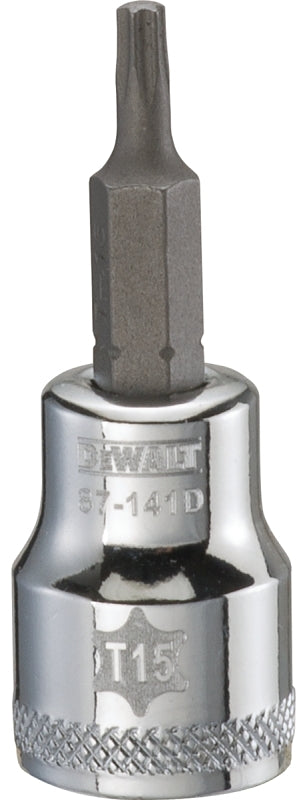 DEWALT DEWALT DWMT87141OSP Torx Bit Socket, T15 Tip, 3/8 in Drive, Polished Chrome TOOLS DEWALT