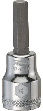 DEWALT DEWALT DWMT87973OSP Fractional Hex Bit Socket, 6 mm Tip, 3/8 in Drive, Polished Chrome, 1-31/32 in OAL TOOLS DEWALT