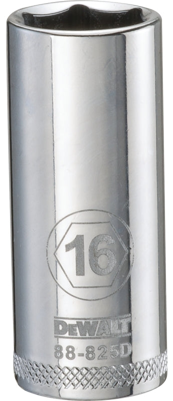DEWALT DEWALT DWMT88825OSP Drive Hand Socket, 16 mm Socket, 3/8 in Drive, 6-Point, Steel, Polished Chrome Vanadium TOOLS DEWALT