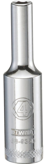 DEWALT DEWALT DWMT88935OSP Drive Hand Socket, 4 mm Socket, 1/4 in Drive, 6-Point, Steel, Polished Chrome Vanadium TOOLS DEWALT