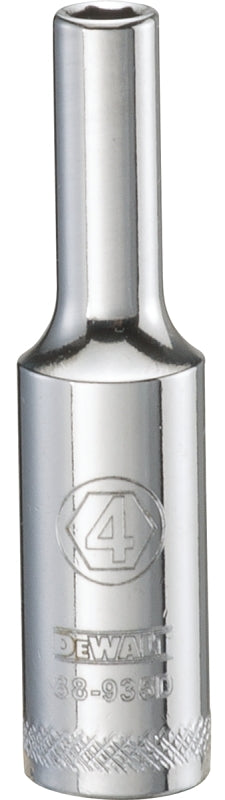 DEWALT DEWALT DWMT88935OSP Drive Hand Socket, 4 mm Socket, 1/4 in Drive, 6-Point, Steel, Polished Chrome Vanadium TOOLS DEWALT