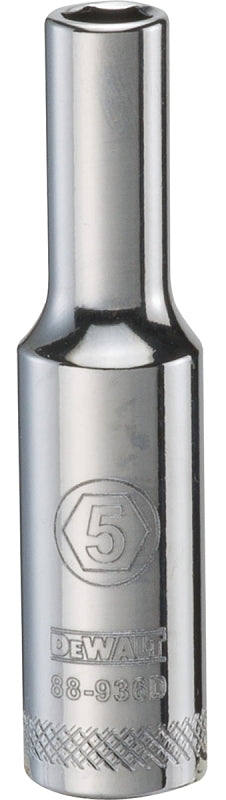 DEWALT DEWALT DWMT88936OSP Drive Hand Socket, 5 mm Socket, 1/4 in Drive, 6-Point, Steel, Polished Chrome Vanadium TOOLS DEWALT