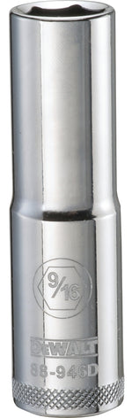 DEWALT DEWALT DWMT88946OSP Drive Hand Socket, 9/16 in Socket, 1/2 in Drive, 6-Point, Steel, Polished Chrome Vanadium TOOLS DEWALT