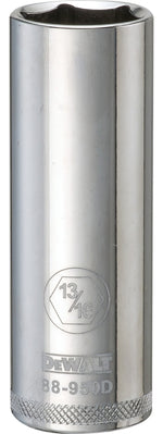 DEWALT DEWALT DWMT88950OSP Drive Hand Socket, 13/16 in Socket, 1/2 in Drive, 6-Point, Steel, Polished Chrome Vanadium TOOLS DEWALT