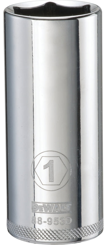 DEWALT DEWALT DWMT88953OSP Drive Hand Socket, 1 in Socket, 1/2 in Drive, 6-Point, Steel, Polished Chrome Vanadium TOOLS DEWALT