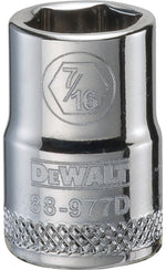 DEWALT DEWALT DWMT88977OSP Drive Hand Socket, 7/16 in Socket, 3/8 in Drive, 6-Point, Steel, Polished Chrome Vanadium TOOLS DEWALT