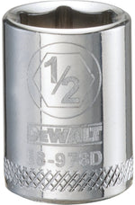 DEWALT DEWALT DWMT88978OSP Drive Hand Socket, 1/2 in Socket, 3/8 in Drive, 6-Point, Steel, Polished Chrome Vanadium TOOLS DEWALT