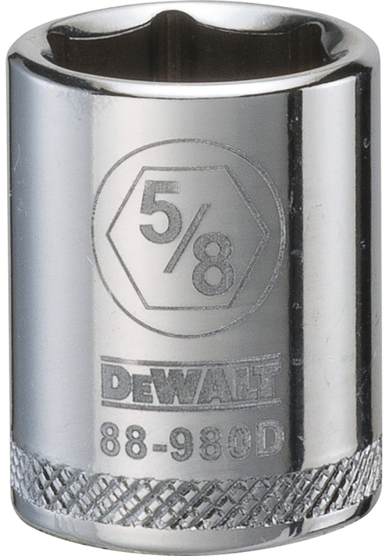 DEWALT DEWALT DWMT88980OSP Drive Hand Socket, 5/8 in Socket, 3/8 in Drive, 6-Point, Steel, Polished Chrome Vanadium TOOLS DEWALT