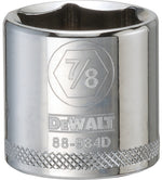 DEWALT DEWALT DWMT88984OSP Drive Hand Socket, 7/8 in Socket, 3/8 in Drive, 6-Point, Steel, Polished Chrome Vanadium TOOLS DEWALT