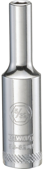 DEWALT DEWALT DWMT89820OSP Drive Hand Socket, 5/32 in Socket, 1/4 in Drive, 6-Point, Steel, Polished Chrome Vanadium TOOLS DEWALT