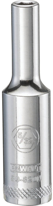 DEWALT DEWALT DWMT89820OSP Drive Hand Socket, 5/32 in Socket, 1/4 in Drive, 6-Point, Steel, Polished Chrome Vanadium TOOLS DEWALT