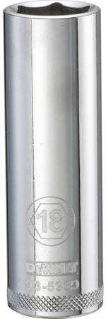 DEWALT DEWALT DWMT93533OSP Drive Socket, 18 mm Socket, Deep Socket, 3-1/8 in OAL, 1/2 in Drive, 6-Point, Vanadium Steel TOOLS DEWALT