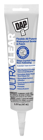 DAP DAP 18387 All-Purpose Caulk, Clear, 7 days Curing, 20 to 120 deg F, 5 fl-oz Tube PAINT DAP