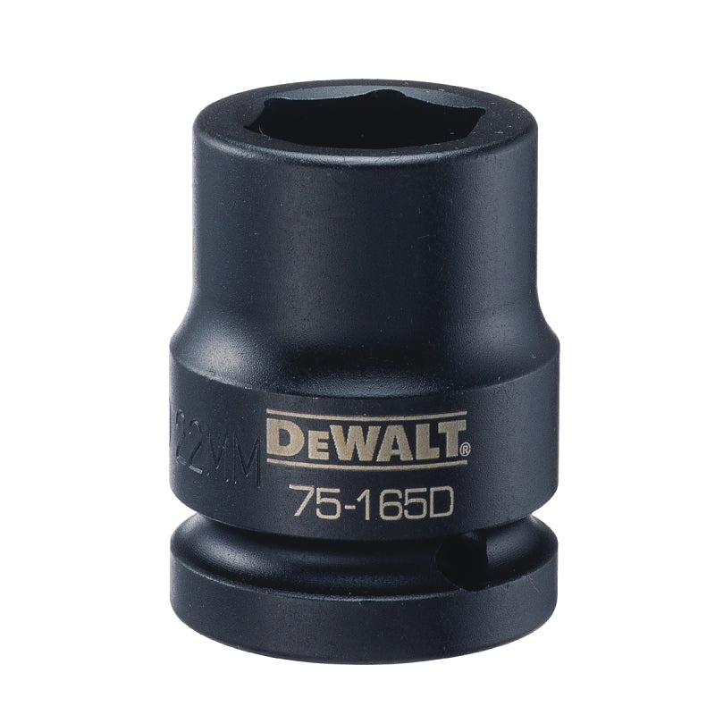 DEWALT DEWALT DWMT75165OSP Impact Socket, 22 mm Socket, 5/8 in D Socket, 3/4 in Drive, 6-Point, CR-440 Steel, Black Oxide TOOLS DEWALT