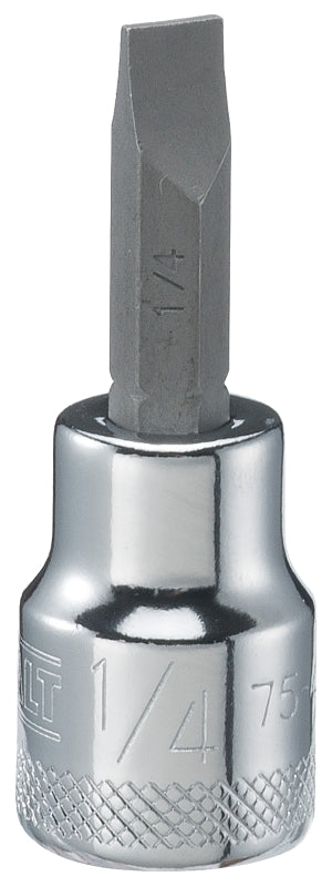 DEWALT DEWALT DWMT75452OSP Slotted Screwdriver Bit Socket, 1/4 in Tip, 3/8 in Drive, Polished Chrome Vanadium TOOLS DEWALT