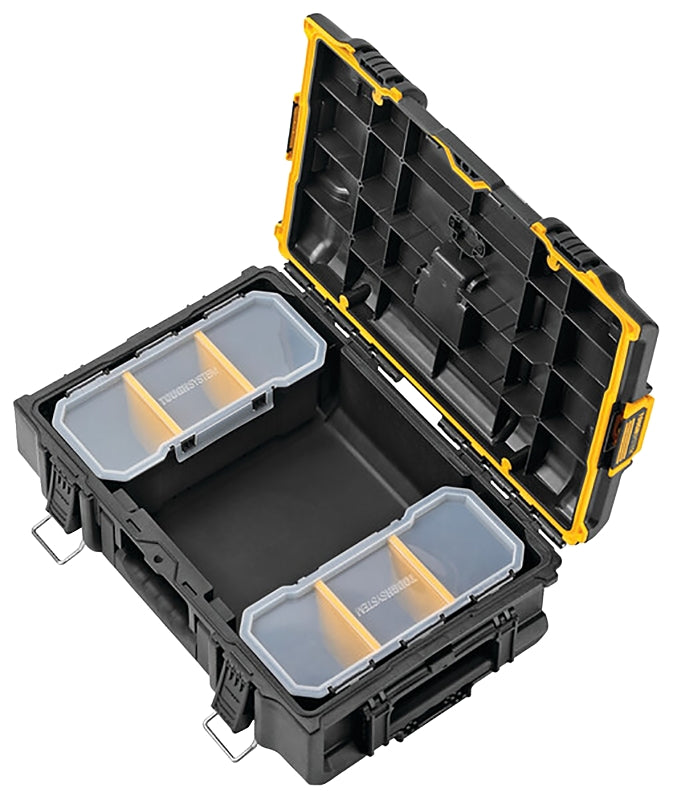 DEWALT DEWALT ToughSystem 2.0 DWST08165 Tool Box, 110 lb, Plastic, Black, 21-3/4 in L x 14-3/4 in W x 7 in H Outside