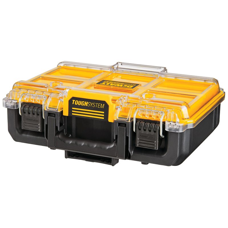 DEWALT DEWALT ToughSystem 2.0 Series DWST08020 Deep Compact Organizer, 14.45 in L, 10.47 in W, 5.2 in H, 6-Compartment, Yellow TOOLS DEWALT