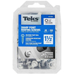 TEKS Teks 21424 Roofing Screw, 1-1/2 in L, Coarse Thread, Washer Head, Hex Drive, Sharp Point, Steel, Zinc-Plated, 100 HARDWARE & FARM SUPPLIES TEKS