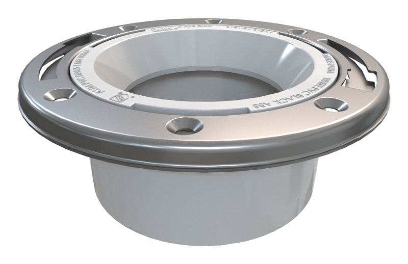 OATEY Oatey 43499 Closet Flange, 4 in Connection, PVC, White, For: 4 in Pipes PLUMBING, HEATING & VENTILATION OATEY
